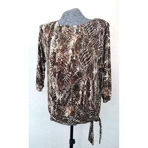 Chicos Travelers 1 Long Sleeve Pattern Blouse M/8